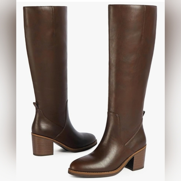 Elegant Brown Over the Knee Boots - Picture 5 of 5